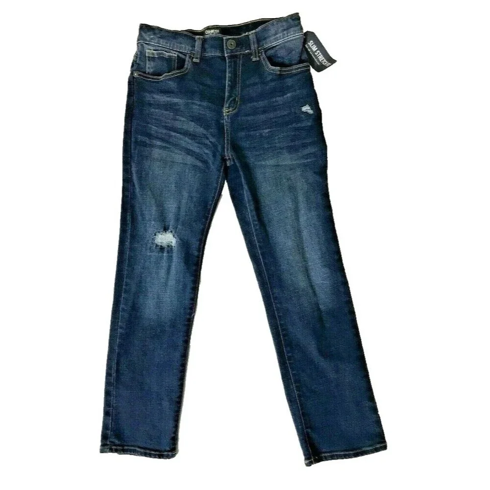 NWT OshKosh Stretch Blue Jeans Slim Leg Girls 10 MSRP $38